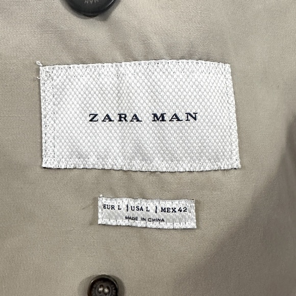 Zara - Men’s Trench Coat, Size Large, Colour Tan - Picture 4 of 7